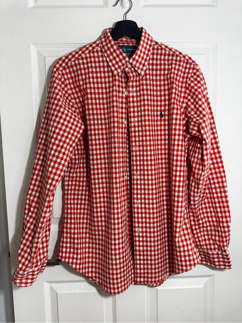 Polo by Ralph Lauren Orange & White Gingham Button-Down Shirt